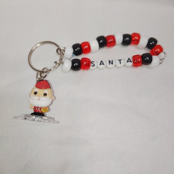 Funko Pop Bitty Santa Handmade Beaded Keychain Rudolph - Picture 1 of 3